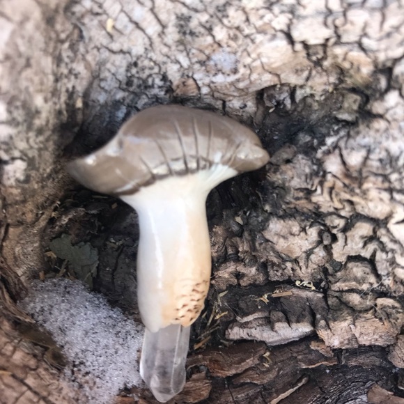 Hand Crafted Clay Mushroom Charm with Crystal - Picture 5 of 8